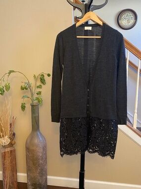 Wrap London Lace Trim Sienna Button Up Cardigan Size 6